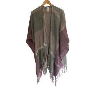 Woolrich Purple & Grey Herringbone Wrap One Size